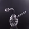 Toptan Yuvarlak Bombası Cam Yağ Brülör Bong Bubbler Dab Teçhizat Su Boru Taşınabilir Sigara İçme Borusu Söndürülebilir Yağ Brülör Borusu ile Bong