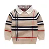 Pullover 1-8t Toddler Kid Boy Sweater Spring Winter Ubrania ciepłe pullover Top Long Rleeve Sweater Girl Dżentelmen Knitwear 230912