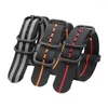 Ремешки для часов в полоску, разноцветные сменные ремни, военный спортивный мужской ремешок 18 мм, 20 мм, 22 мм, 24 мм, нейлоновый ремешок премиум-класса, черное кольцо с пряжкой