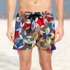 Men's Shorts 2023 Summer Vintage Little Butterfly Beach 3D Fashionable Quick Drying Resort Tropical Jungle Style