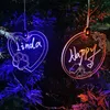 Decorazioni pendenti per alberi di Natale luminosi in acrilico, ornamenti natalizi personalizzati con glitter colorati