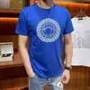 2023 T-shirt stampata moda estiva da uomo a maniche corte T-shirt floreale stampata casual da uomo di grandi dimensioni leggings girocollo A88