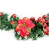 Kerstversiering 2.7M 9Ft Kunstmatige Groene Kransen Garland Openhaard Krans Voor Kerst Jaar Boom Home Party Decoratie Drop Deli Otq2O