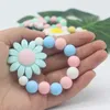 Baby Silicone Beads Teether Sunflower Teething Ring Molar Stick Fashion Nursing Bracelet Toy Kids Newborn Accessories