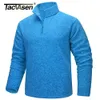 Men's Sweaters TACVASEN 1 4 Zipper Collar Spring Fleece Mens Warm Sweatshirts Breathable Casual Sports Hiking Turtleneck Pullover Tops 230912