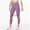 Pantaloni attivi Lulus Tessuto Lycra Tinta unita Pantaloni da yoga da donna Vita alta Sport Abbigliamento da palestra Leggings Elastico Fitness Lady Complessivo Collant completo Allenamento Taglia XS-XL x0912