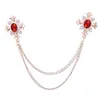 Spilla alla moda in acciaio inossidabile da donna Orecchini a cerchio da donna Designer Backs Clip per orecchie da corte vintage Atmosfera elegante Fiori dorati pieni di ritaglio di diamanti intarsiati