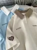 Polos pour hommes Chemise à gaufres Simple Casual T-shirt à manches courtes Unisexe Tendance d'été Hip Hop Preppy Top Femmes High Street Chic Y2k Tees