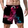 Shorts pour hommes 2023 Pantalons de plage d'été Coloré Speckle 3D Imprimer Style hawaïen Cordon de serrage Home Basketball