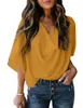 Damespolo's Chiffon Shirt Losse V-hals Casual Top T-shirt Cape Wear