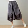 Skirts Ethnic Style Loose Half Body Lantern Skirt Casual Cotton And Literature Large Long 2023