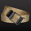 Cinture Cintura in nylon con fibbia automatica senza denti Pantaloni da uomo in tela traspirante per il tempo libero all'aperto