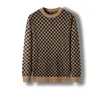 Pulls pour hommes Nouveau Automne Hiver Luxe Designer Pull Streetwear Classique Plaid Tricoté Pull De Noël Haut