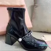 Designer For Women Shoes Fashion Winter Leather Boots Coarse Heel Women boot