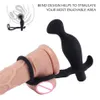 Masculino vibratório massageador de próstata com duplo vibrador prazer butt plug brinquedos sexuais para homens galo ring2387