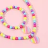 قلادات القلب للفتيات اللطيف المعلقات الملحقات المجوهرات مجموعات الأطفال هدية الموضة سوار حبات ملونة للطفل