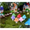 Artes e Artesanato 20 Pcs Cogumelo Miniatura Fada Estatuetas Jardim Gnomos Decoracion Jardin Ornamentos Resina Artesanato Micro Paisagem Gota de Dhsr5