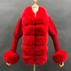 Manteau en fourrure pour femme CXFS, mode hiver 2023, naturel, véritable patte de boutonnage, luxe, laine épaisse, vêtements d'extérieur chauds, Streetwear