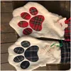 Juldekorationer som säljer Sherpa Paw Stocking Dog and Cat 2 färger Stock Presentväskor Decoration Drop Delivery Home Garden Festive Ota7T