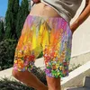 Men's Shorts Summer Beach Drawstring Elastic Waist 3D Print Graphic Butterfly Flower Short Casual Holiday Streetwear