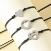 Link pulseiras minimalista artesanal personalizado irmãs cartão coração pulseira para menina criativa de aço inoxidável bom amigo amizade jóias