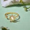 Rotertable Designer Gold Ring for Woman 925 Sterling Silver Blue Farterfly Flower Pink 5A Zirconia Diamond Womens Finger Rings Smycken Öppnande Justerbar presentask