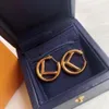 Mode Gold Hoop Huggie örhängen aretes för Lady Women Party Wedding Lovers Gift Engagement Smycken för brud med Box NRJ280p