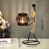 Bougeoirs créatifs en fer forgé corde fille lanterne chandelier décoration de la maison Art ornements artisanat