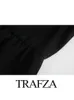 Basic Casual Dresses TRAFZA Fashion Elegant Black Short For Women Vintage Dress Autumn Woman Long Sleeve Mini 230912