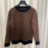 2023 Серый/светло-коричневый женский пуловер с буквенным принтом, женские свитера в том же стиле, DH143