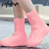 Botas de chuva Pofulove Capa de sapato de chuva ao ar livre Homens Mulheres Impermeável Antiderrapante Espessado Resistente ao Desgaste Capa de Sapato de Água Gota Atacado 230912