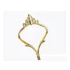 Autre vaisselle 3 niveaux Cake Plate Stand Poignée Montage Sier Gold Wedding Party Crown Rod Cuisine Drop Livraison Maison Jardin Salle à manger Ba Otz9O