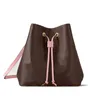 Дизайнерская сумка, роскошная сумка, сумка через плечо, кошелек, женская сумочка, винтажная коричневая брендовая сумка с буквенным принтом, сумка из натуральной кожи, карман с отверстием на шнуровке, розовый, черный