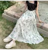 Skirts 2023 Stylish Bohemian Floral Skirt Women's Clothing Spring Summer High Waisted A-line Slim Pleated Boho Petticoat BC65