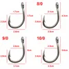 Fishing Hooks 50pcs 10884 Stainless Steel White Strong Big Game Fish Tuna Bait Fishhook Size 30 40 50 60 70 80 90 100 230912