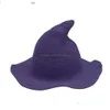 Party Hats 1pc Halloween Witch Hat Womens ull barns vikning gjord av hud Big Brim Holiday Role Spelar dekoration Drop Delivery H Dhunx
