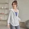 Kadın Hoodies Sonbaharda Kadınlar Sade Zip Hoodie Sweatshirt Hızlı Kuru Gevşek Spor Üstleri Hardigan Fitness Yoga Ceket ile