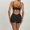 Actieve shorts Yoga Jumpsuit Naadloze sportset Dames Gym korte sets Backless fitnesspak Elastische trainingskleding voor dames bodysuit