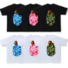 Мужская футболка, дизайнерские футболки, двусторонние камуфляжные футболки с изображением акулы, футболка с графическим принтом, футболка с ярким принтом, кешью Lightnin202Z