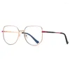 Zonnebril Frames 53mm Blauw Licht Blokkeren vrouwen Cat Eye Metalen Brilmontuur Vrouwelijke Anti Stralingsbescherming Brillen 3052