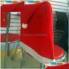 Decorazioni natalizie Sedia Er Babbo Natale Cappello rosso Indietro Ers Cappellino da cena Sedie natalizie Decorazione per feste a casa Vt0531 Consegna a domicilio Giardino Dhrc1