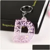 مفاتيح مفاتيح الحبل 1pc Keyring 26 English Word Letter -keychain keychain resin a to q handbag charms for woman1 drop deliver