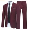 Trajes para hombres Blazers Traje de tendencia de dos piezas Caballero británico Estilista Novio Trajes formales de boda para hombres Chaqueta de boda Blazer completo 230912