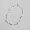 Anklets Korean Fashion 925 Sterling Silver Anklet Fine Jewelry Beads Foot Chain for Women Girl S925 Ankelbenarmband