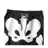 Pantalones cortos para hombres KAPITAL Verano Patrón de hueso Cordón Elástico Cintura Moda Versátil Ventilar Tela de malla Pantalones de playa