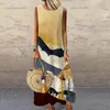 Urban Sexy sukienki Vintage kwiatowe nadruk dla kobiet bez rękawów Sumer Summer Lats Casual Beach Long Sukienka Panie Bohemia Maxi Party Vestidos 230911