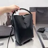 DrawString High Quality Luxury Handbag Woman Leather Bucket Bag Le37 Guldkrok Spännen Öppen och nära ljust ansikte Cow Leather Single Shoulder Crossbody Handväska