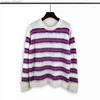 Men's Sweaters Men's Sweaters Autumn Winter Round Neck Color Stripe Contrast Loose Mohair Knitwears Mens Pullovers Oversized Female Clothes Vintage 230830 L230912