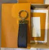 High qualtiy leather Key Chain Ring Holder keychain Porte Clef Gift Men Women Car Bag Keychains With box