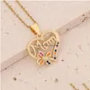 Colliers pendentifs 18 carats or micro pavé coeur maman pendentif collier pour femmes mère cadeau livraison directe Dhuep